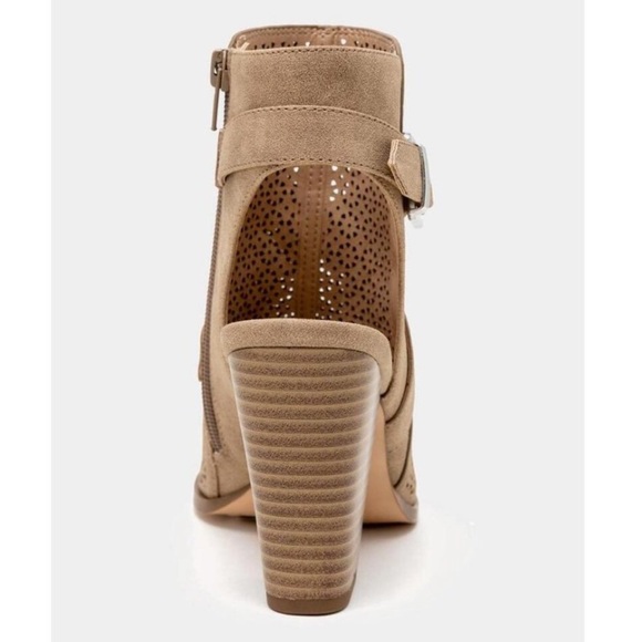 Restricted Brand Peep Toe Perforated Booties - Picture 3 of 7